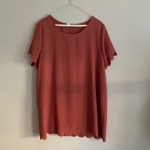 Pinkblush Maternity pink scalloped shirt